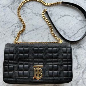 Burberry Small Lambskin Lola Bag | Black & Gold *** Like New**